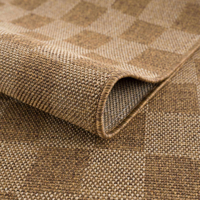 Kuval Checkered Brown Outdoor Rug by Boutique Rugs