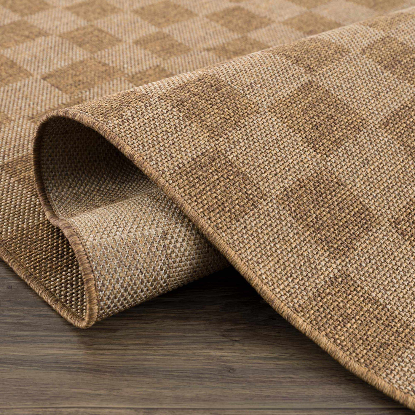Kuval Checkered Brown Outdoor Rug by Boutique Rugs