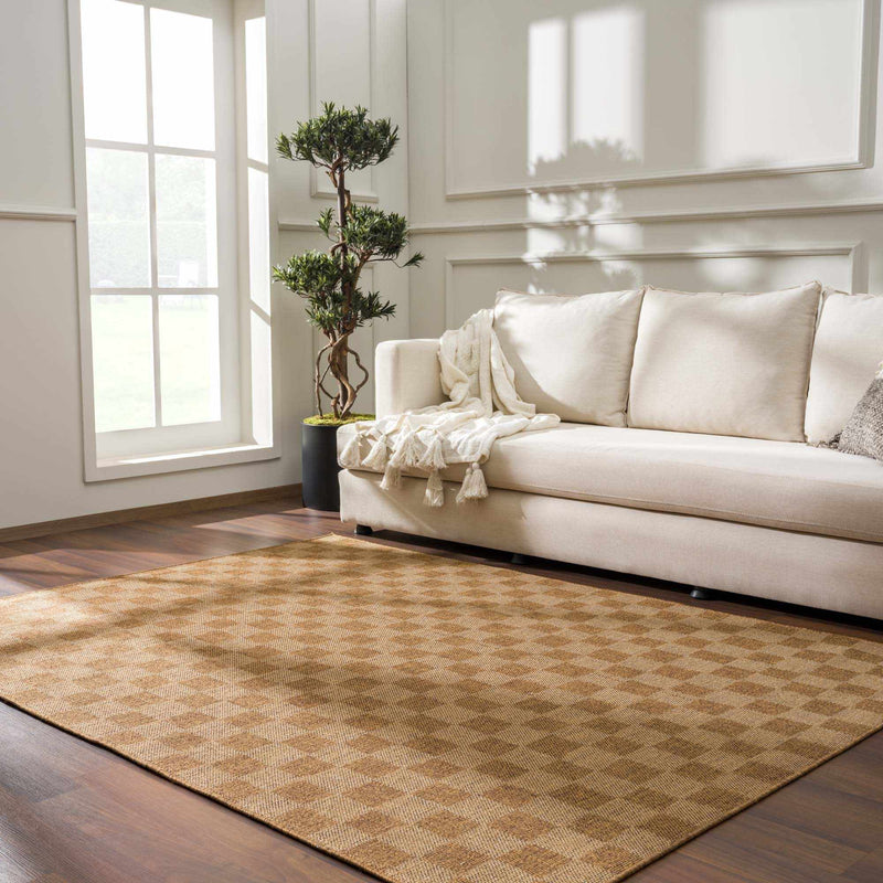 Kuval Checkered Brown Outdoor Rug by Boutique Rugs