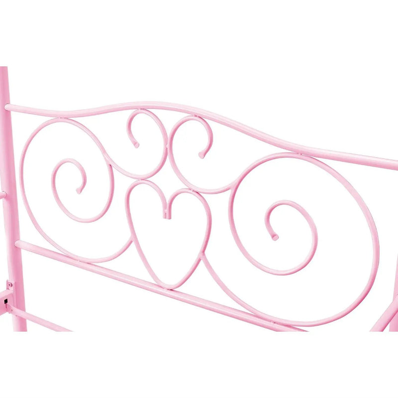Twin size Sturdy Metal Canopy Bed in Pink by HomePacific