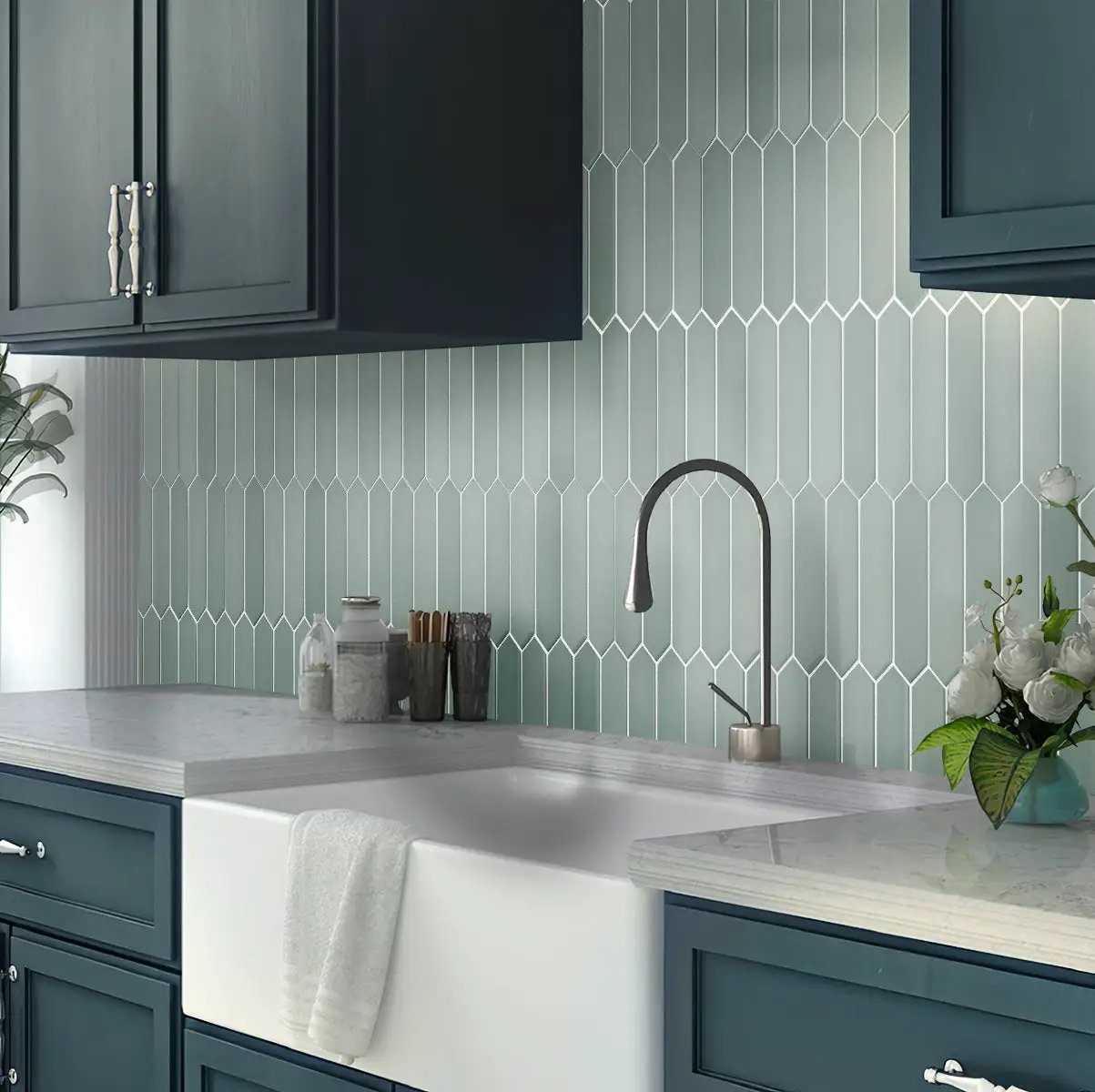 Pistachio Green 2x10 Matte Picket Ceramic Tile (23 pack, 2.37 sq ft/case) by Apollo Tile