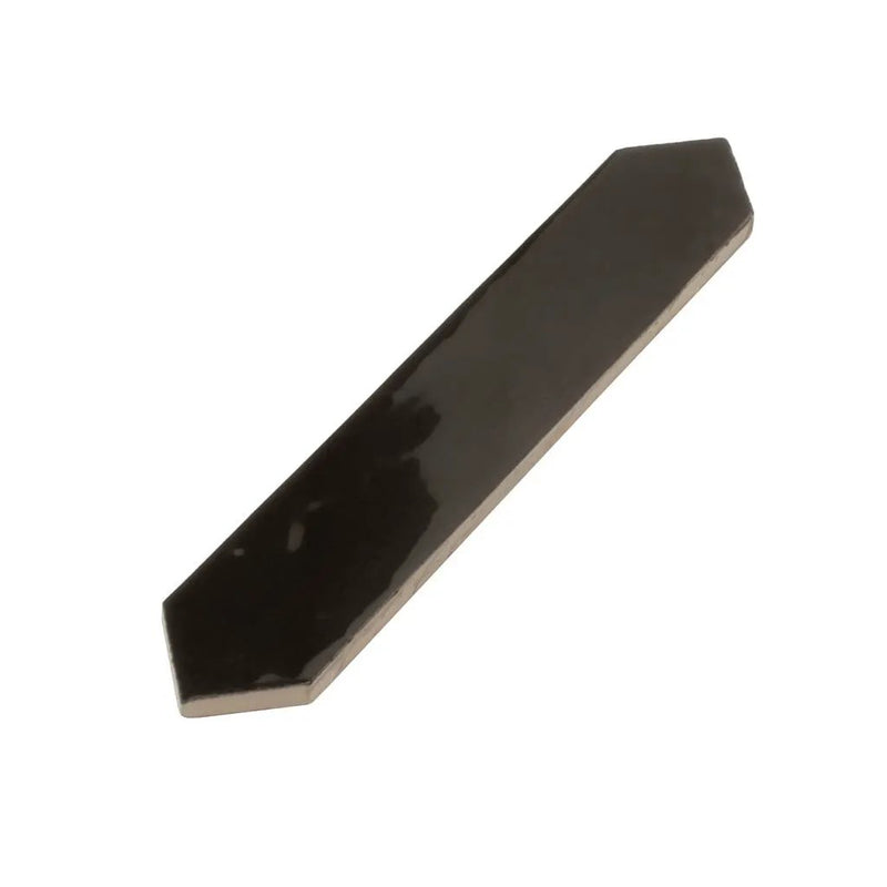 Black 2x10 Glossy Picket Ceramic Tile (23 pack, 2.37 sq ft/case) by Apollo Tile