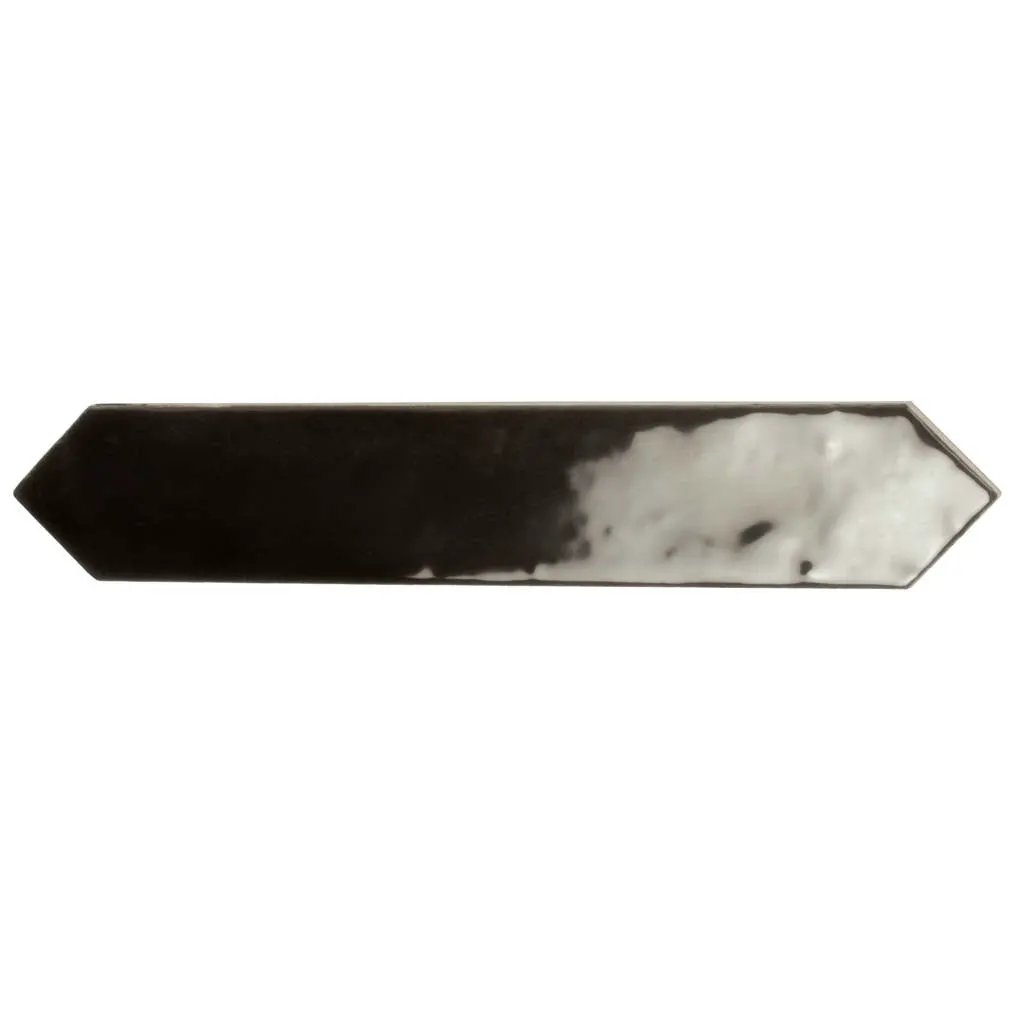 Black 2x10 Glossy Picket Ceramic Tile (23 pack, 2.37 sq ft/case) by Apollo Tile