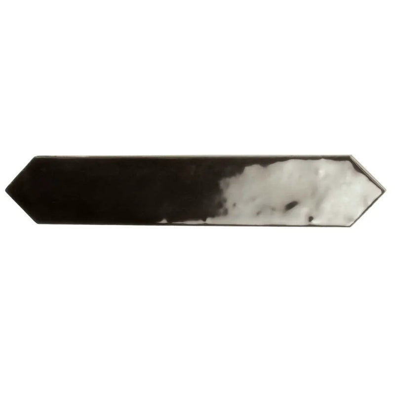 Black 2x10 Glossy Picket Ceramic Tile (23 pack, 2.37 sq ft/case) by Apollo Tile