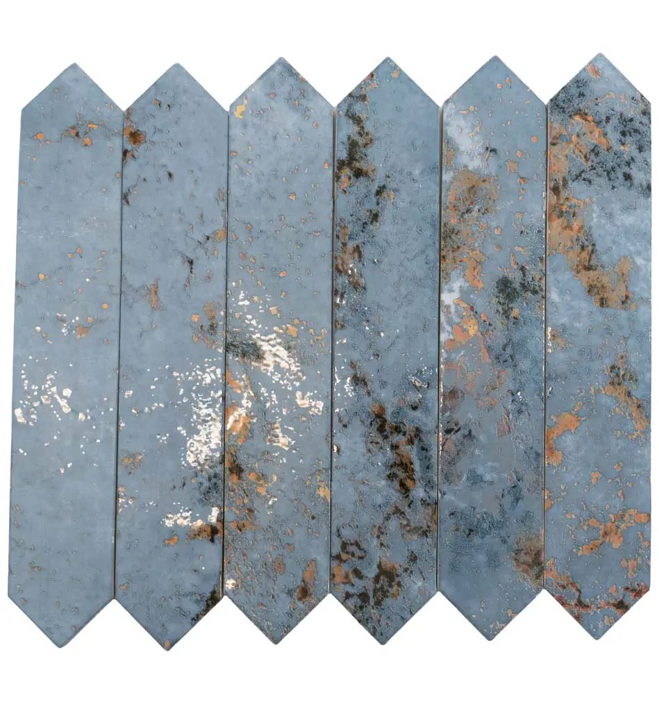 Blue 2x10 Glossy Picket Ceramic Tile (23 pack, 2.37 sq ft/case) by Apollo Tile