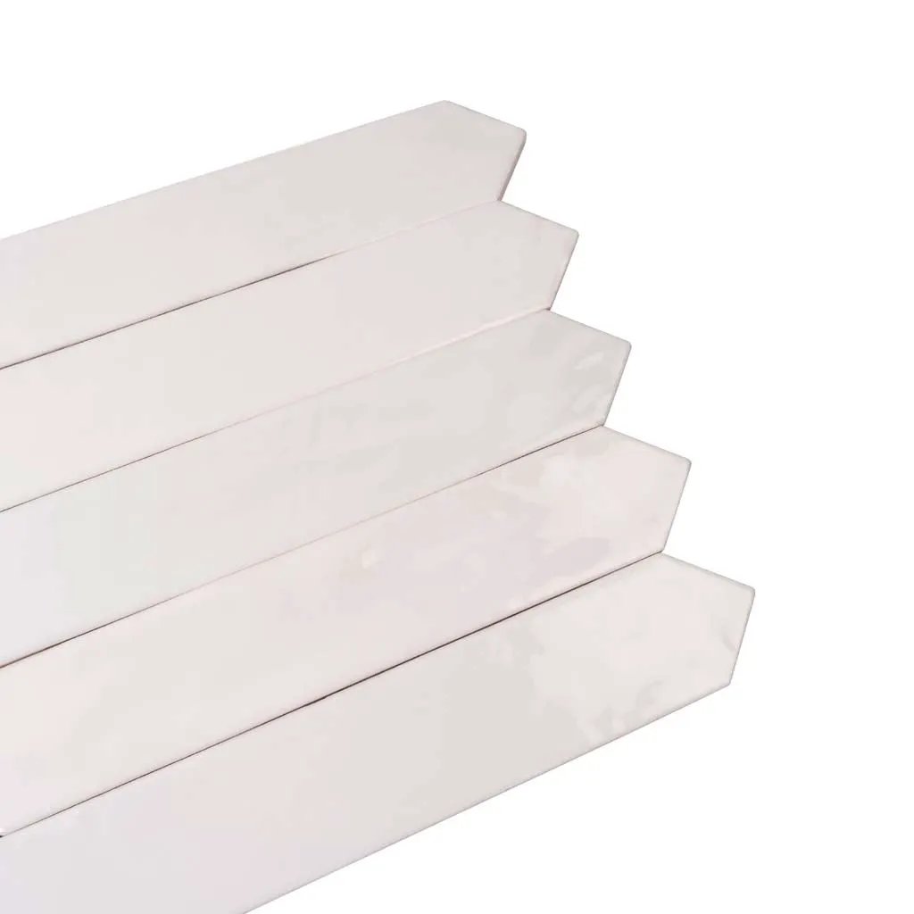 Cotton White 2x10 Glossy Picket Ceramic Tile (23 pack, 2.37 sq ft/case) by Apollo Tile