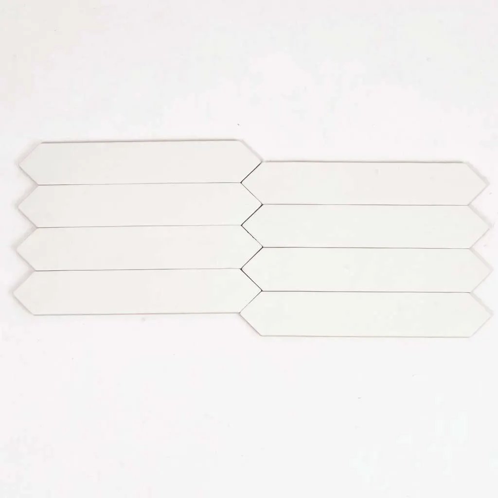 Cotton White 2x10 Matte Picket Ceramic Tile (23 pack, 2.37 sq ft/case) by Apollo Tile