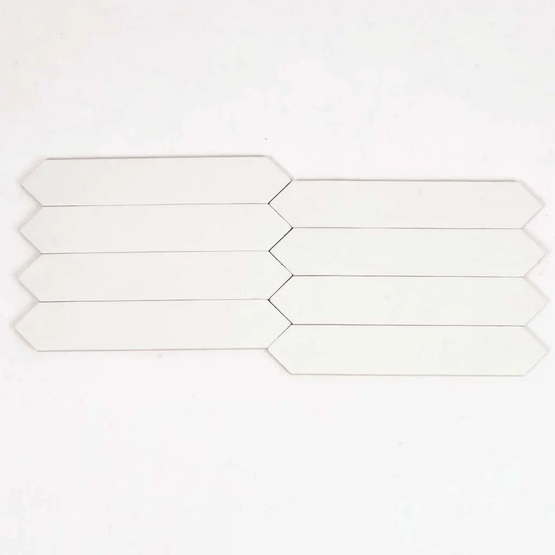 Cotton White 2x10 Matte Picket Ceramic Tile (23 pack, 2.37 sq ft/case) by Apollo Tile