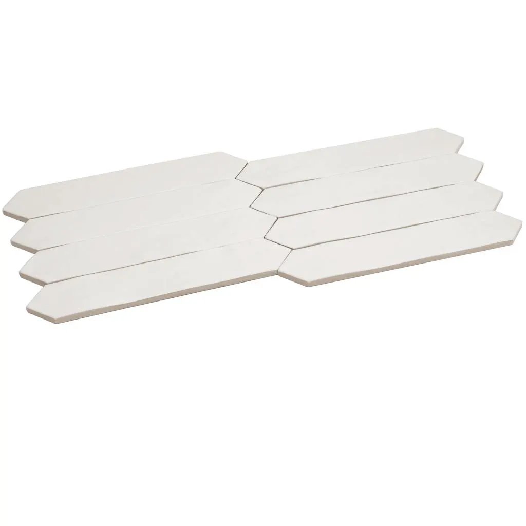 Cotton White 2x10 Matte Picket Ceramic Tile (23 pack, 2.37 sq ft/case) by Apollo Tile