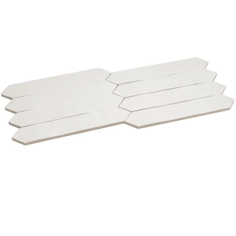 Cotton White 2x10 Matte Picket Ceramic Tile (23 pack, 2.37 sq ft/case) by Apollo Tile