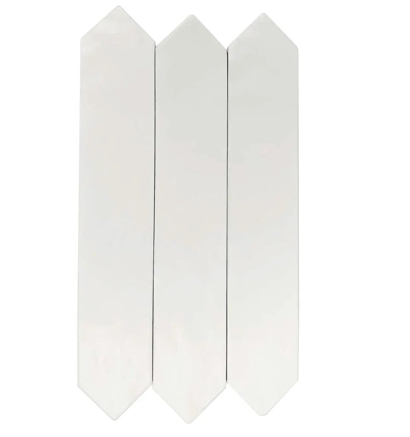 Cotton White 2x10 Matte Picket Ceramic Tile (23 pack, 2.37 sq ft/case) by Apollo Tile