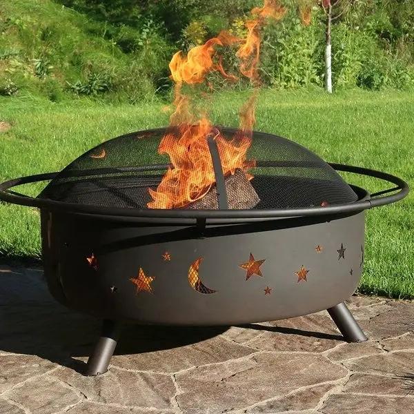 Steel Wood Burning Fire Pit with Spark Screen by HomePacific