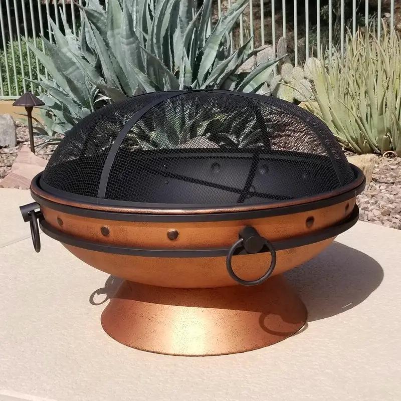 Cauldron Steel Wood Burning Fire Pit with Spark Screen by HomePacific