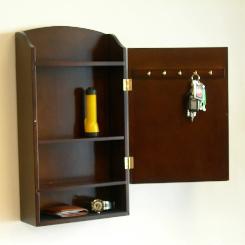 Door / Wall Mount Organizer Letter Holder Mail Sorter in Dark Walnut by HomePacific