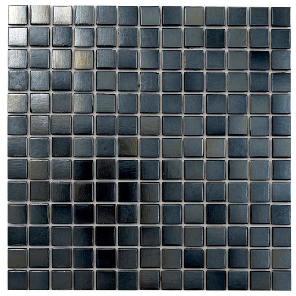 Shimmer Black 12x12 Glossy Uniform Square Glass Mosaic Tile (20 pack, 20 sq ft/case)