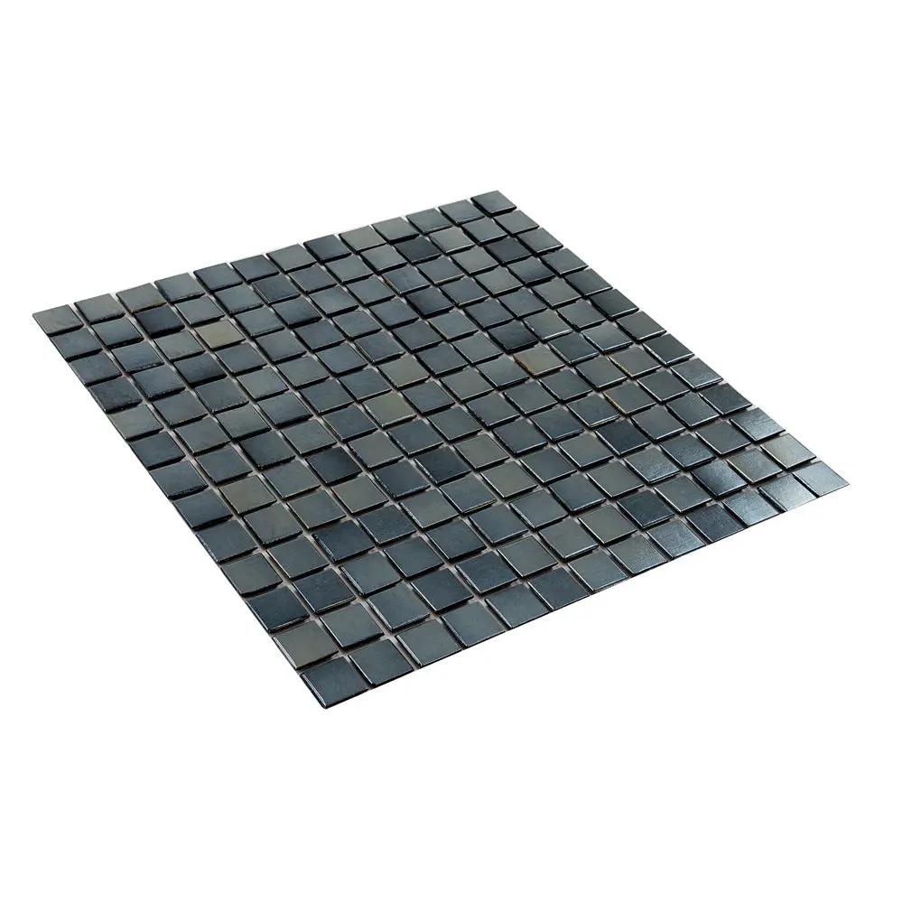 Shimmer Black 12x12 Glossy Uniform Square Glass Mosaic Tile (20 pack, 20 sq ft/case) by Apollo Tile