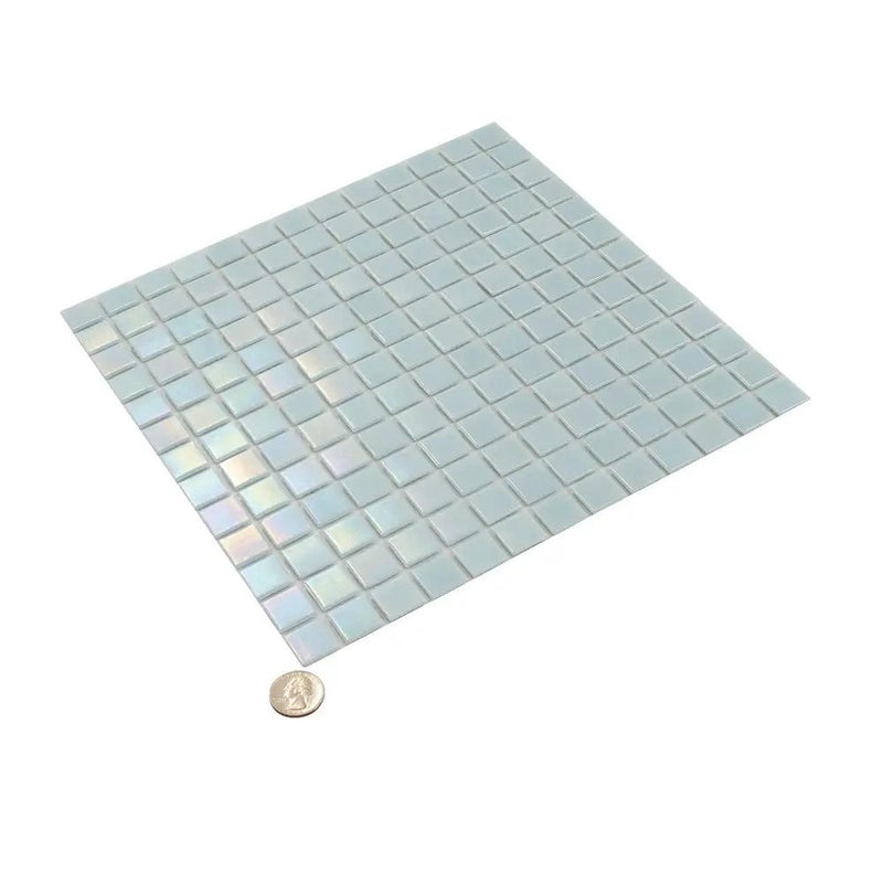 Stone Blue 12x12 Glossy Uniform Square Glass Mosaic Tile (20 pack, 20 sq ft/case) by Apollo Tile