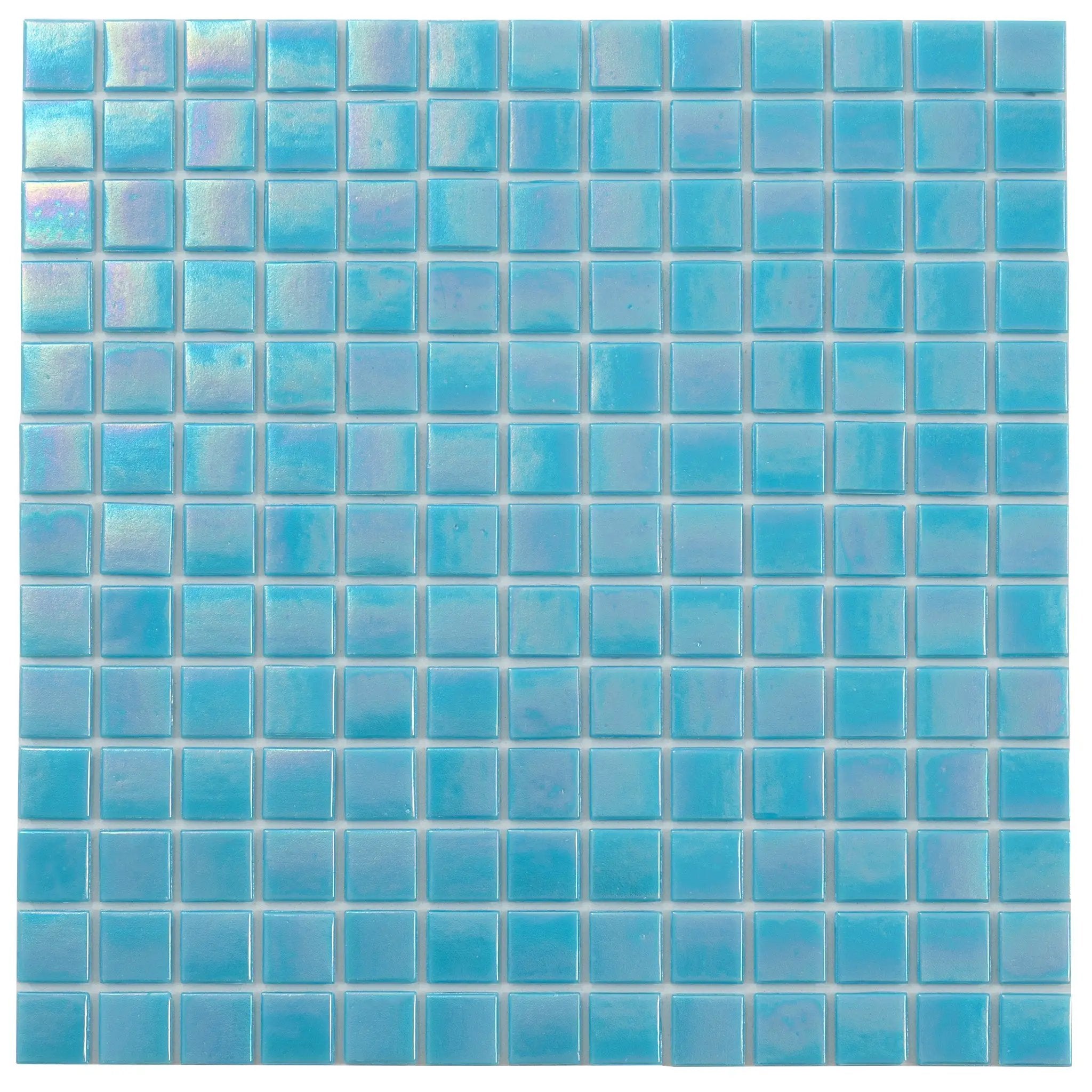 Turquoise Blue 12x12 Glossy Uniform Square Glass Mosaic Tile (20 pack, 20 sq ft/case) by Apollo Tile