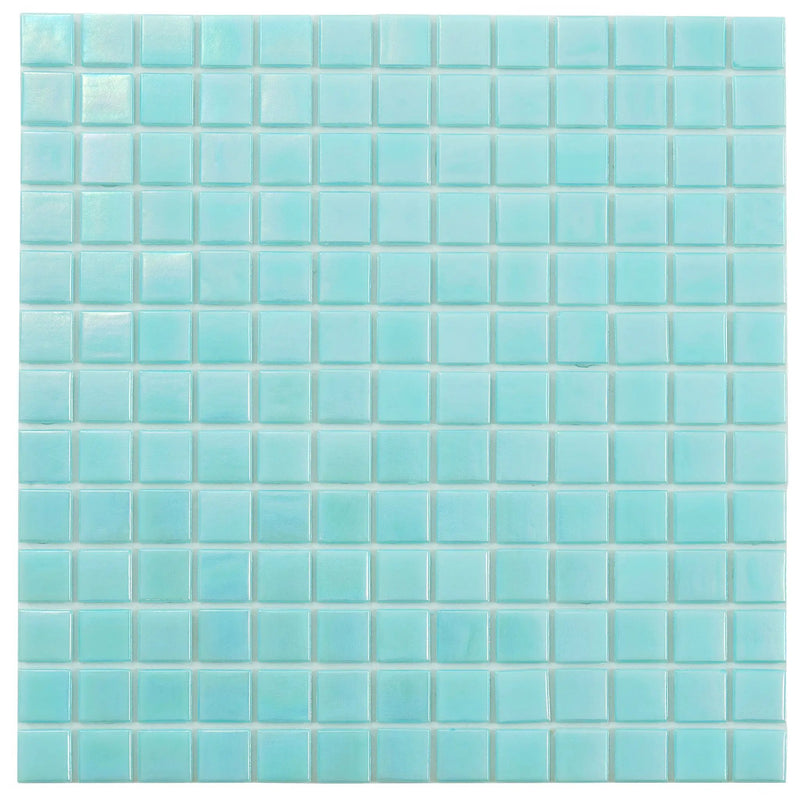 Sky Blue 12x12 Glossy Glass Uniform Square Mosaic Tile (20 pack, 20 sq ft/case) by Apollo Tile