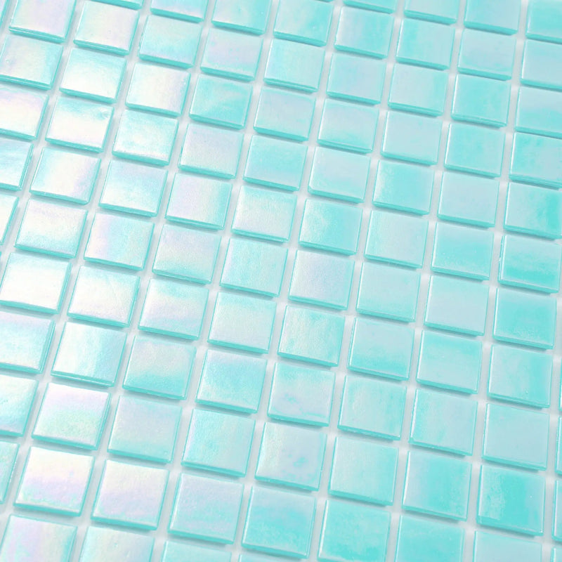 Sky Blue 12x12 Glossy Glass Uniform Square Mosaic Tile (20 pack, 20 sq ft/case) by Apollo Tile