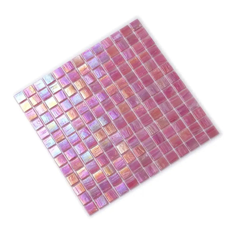 Punch Pink 12x12 Glossy Uniform Square Glass Mosaic Tile (20 pack, 20 sq ft/case) by Apollo Tile