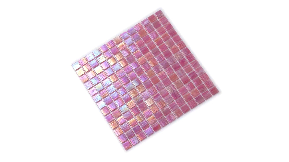 Sample-Punch Pink 12x12 Glossy Uniform Square Glass Mosaic Tile (20 pack, 20 sq ft/case), photo 8 of 8