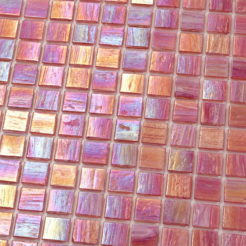 Punch Pink 12x12 Glossy Uniform Square Glass Mosaic Tile (20 pack, 20 sq ft/case) by Apollo Tile
