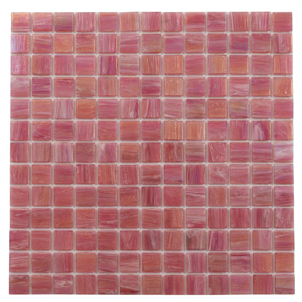 Sample-Punch Pink 12x12 Glossy Uniform Square Glass Mosaic Tile (20 pack, 20 sq ft/case)