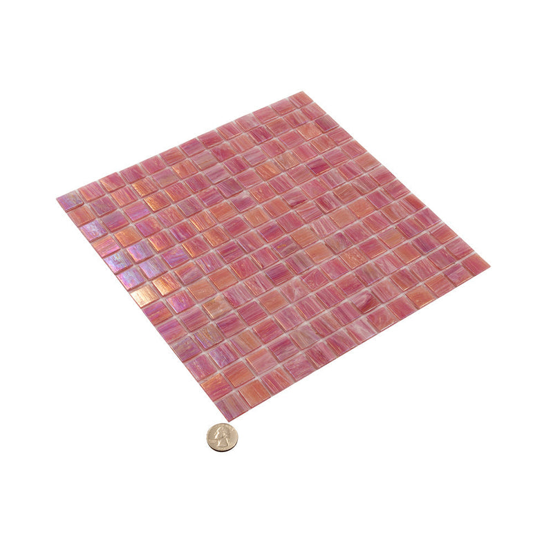 Sample-Punch Pink 12x12 Glossy Uniform Square Glass Mosaic Tile (20 pack, 20 sq ft/case), photo 4 of 8