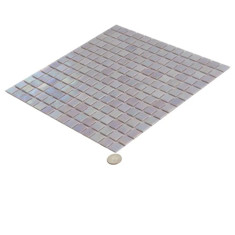 Pearlescent Pink 12x12 Glossy Uniform Square Glass Mosaic Tile (20 pack, 20 sq ft/case) by Apollo Tile