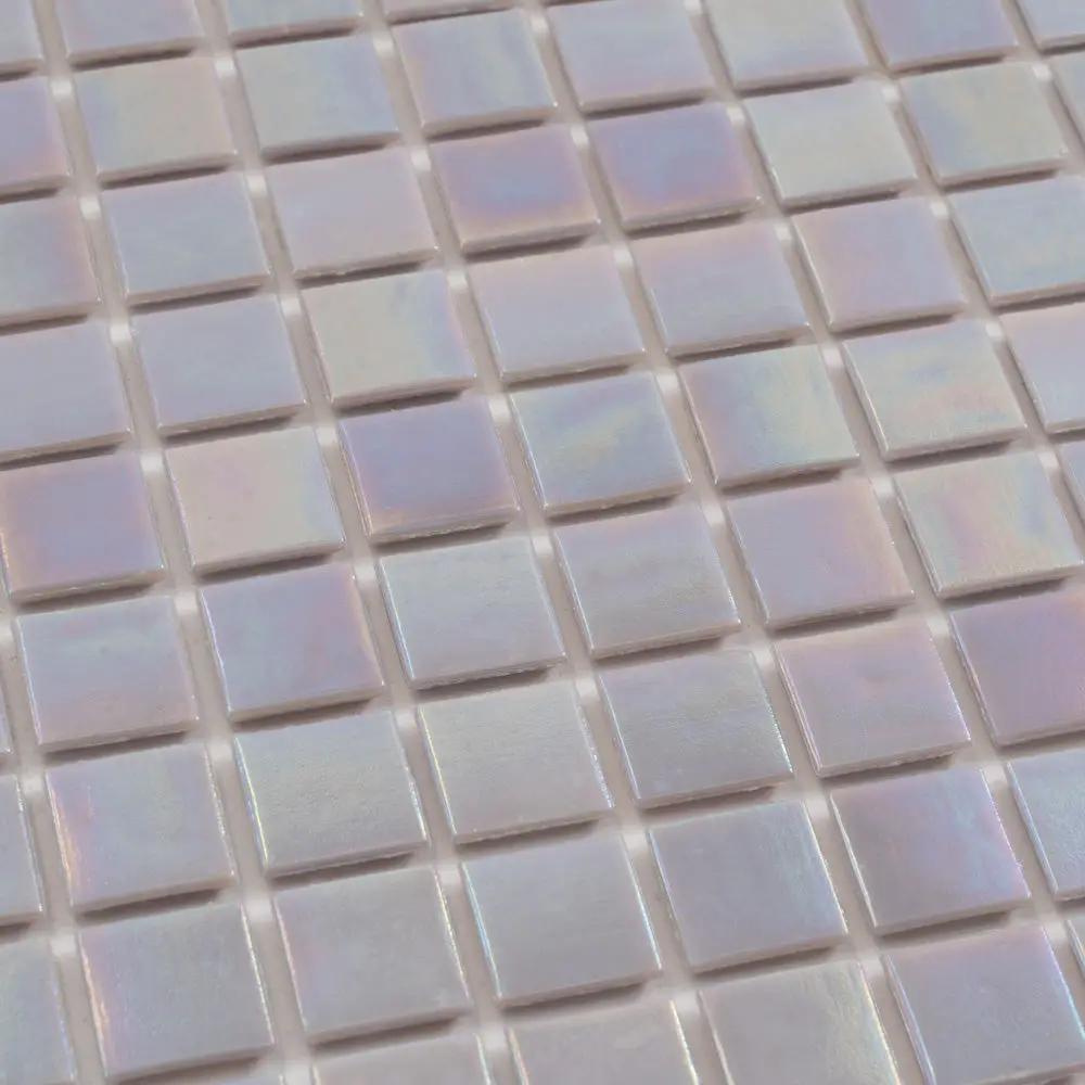 Pearlescent Pink 12x12 Glossy Uniform Square Glass Mosaic Tile (20 pack, 20 sq ft/case) by Apollo Tile