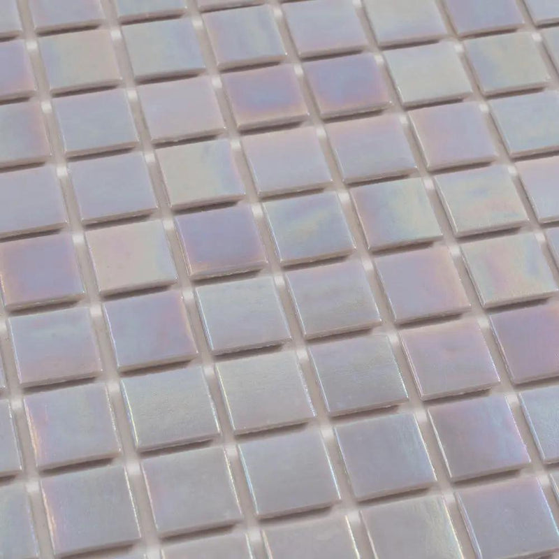 Pearlescent Pink 12x12 Glossy Uniform Square Glass Mosaic Tile (20 pack, 20 sq ft/case) by Apollo Tile