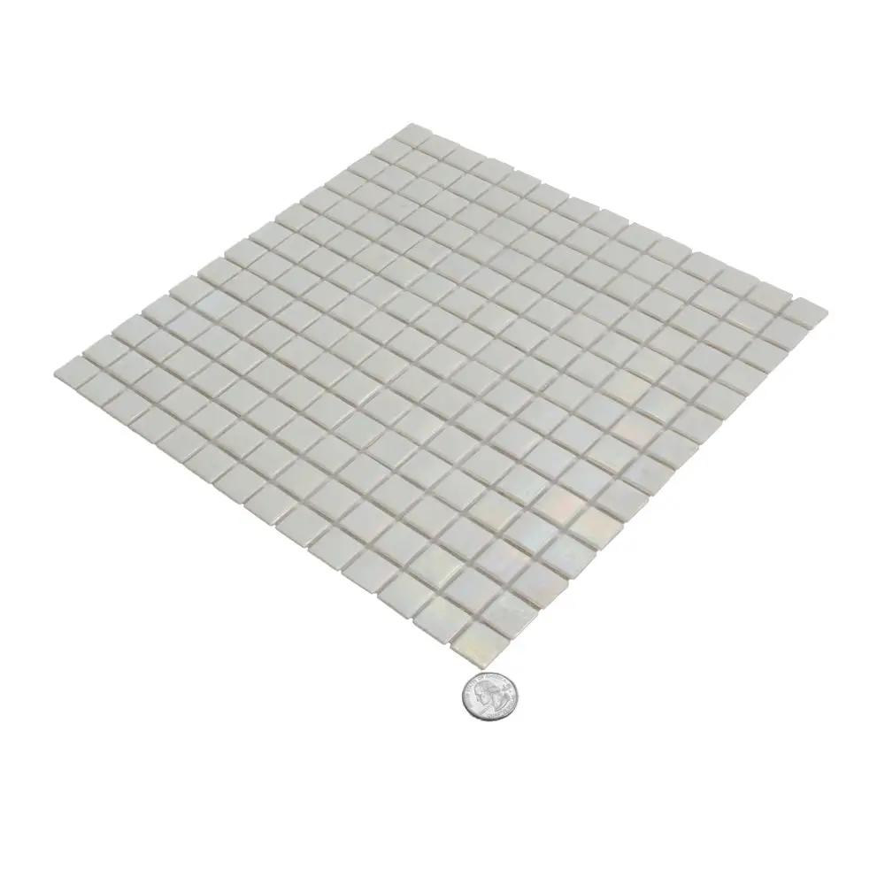 White 12x12 Glossy Uniform Square Glass Mosaic Tile (20 pack, 20 sq ft/case) by Apollo Tile