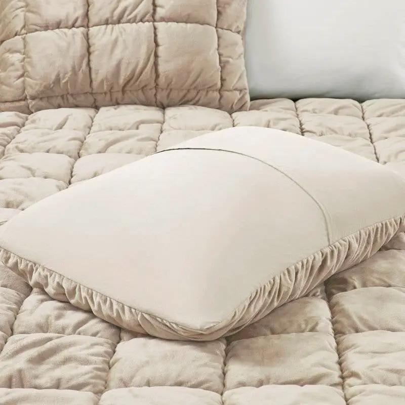 Twin Size Beige Velvety Soft Down Alternative Comforter Set by HomePacific