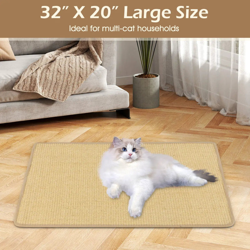 2 Piece Cat Scratcher Mat Set 32 x 20 Inch Natural Sisal Pads by DirectDeals