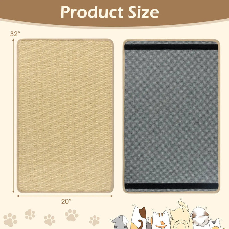 2 Piece Cat Scratcher Mat Set 32 x 20 Inch Natural Sisal Pads by DirectDeals