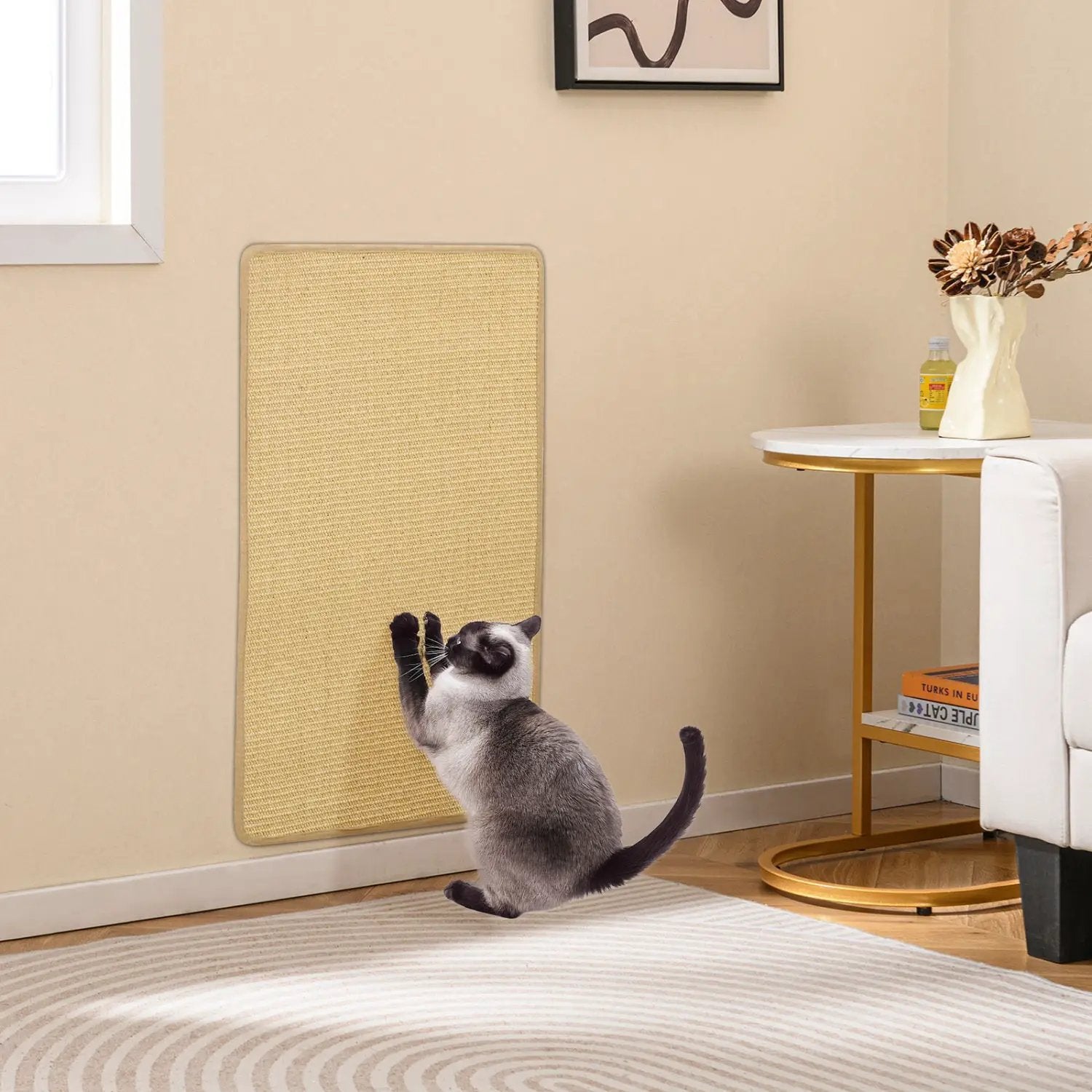 4 Pieces Cat Scratcher Mat Set 32 x 20 Inch Pads for Cats by DirectDeals