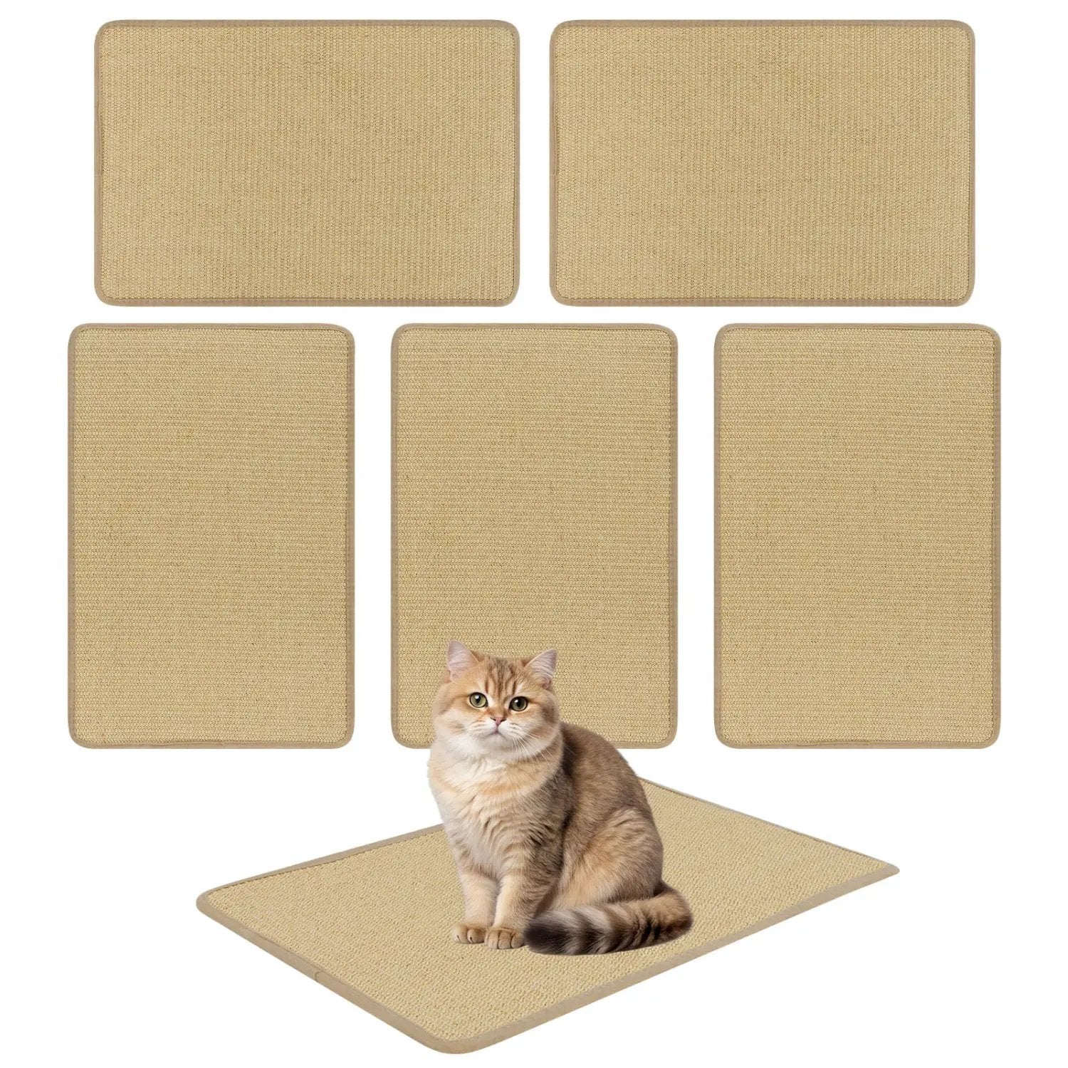 12 Pieces Cat Scratcher Mat Set 24 x 16 Inch Natural Sisal Pads by DirectDeals