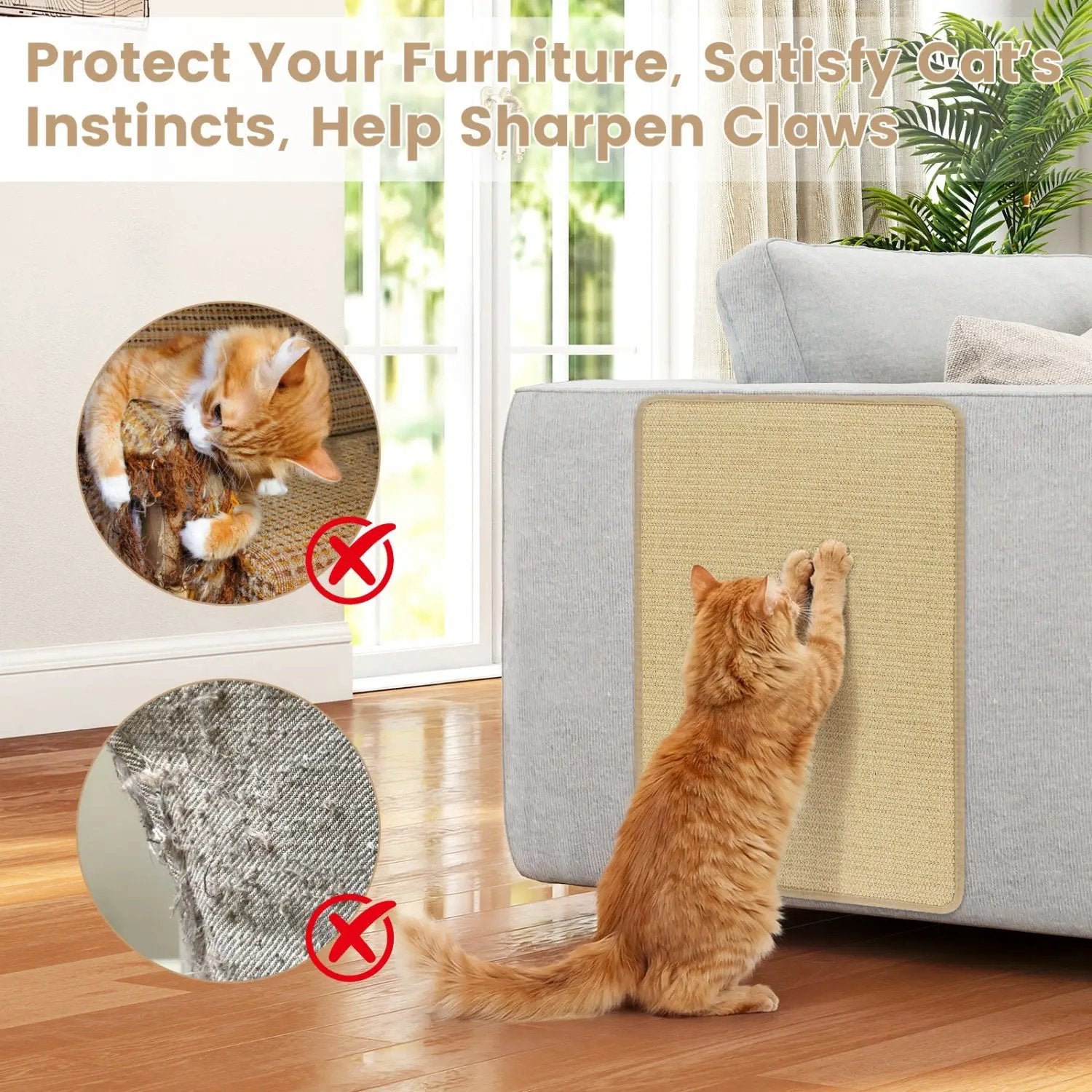12 Pieces Cat Scratcher Mat Set 24 x 16 Inch Natural Sisal Pads by DirectDeals