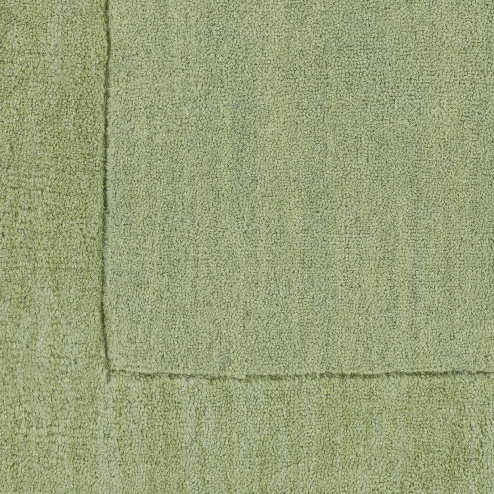 Bordered Solid Green Wool Rug by Boutique Rugs