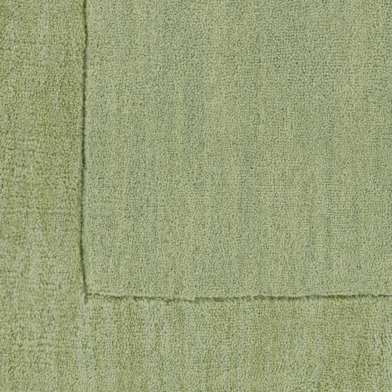 Bordered Solid Green Wool Rug by Boutique Rugs