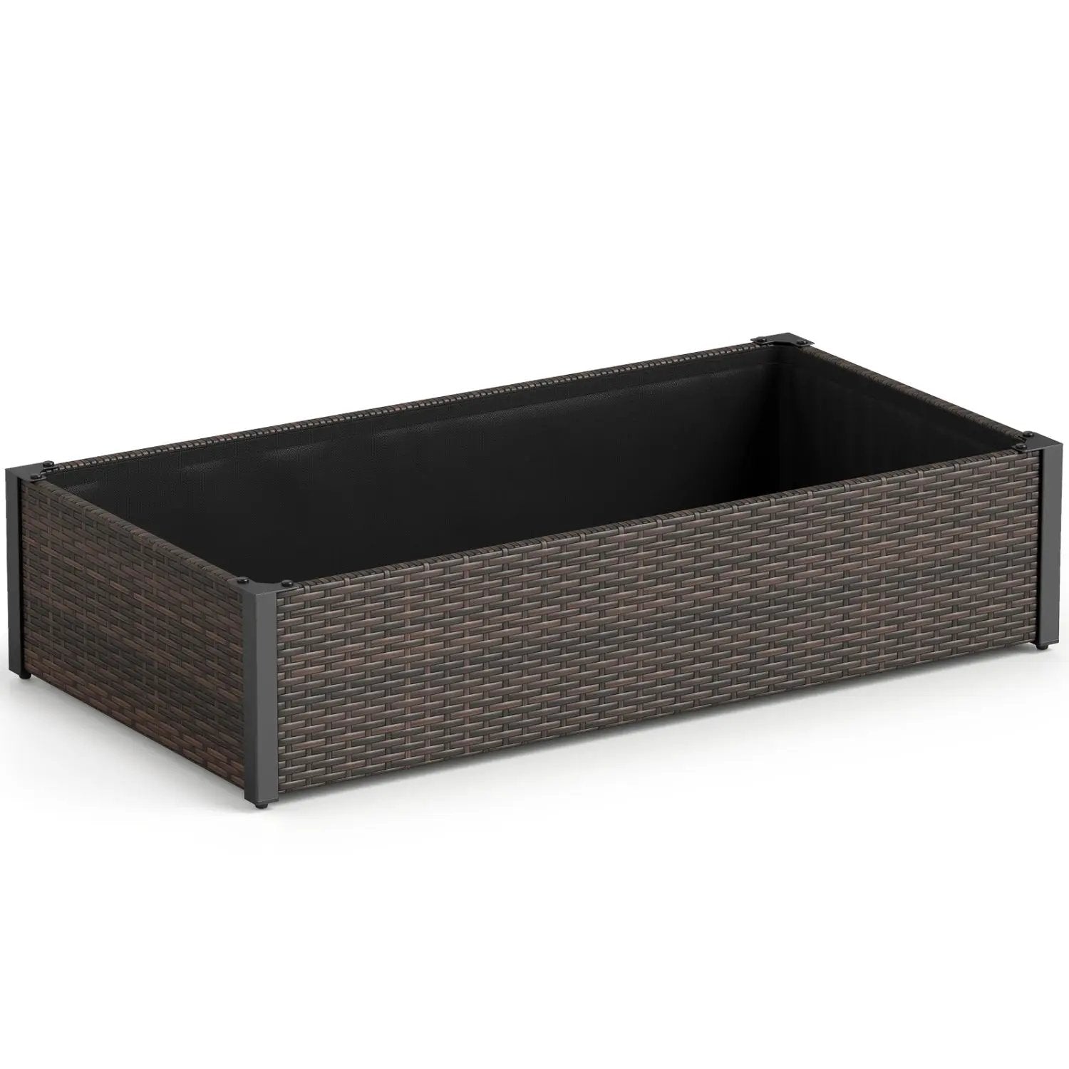 Elevated Raised Garden Bed with PE Rattan - 46" x 24" by DirectDeals