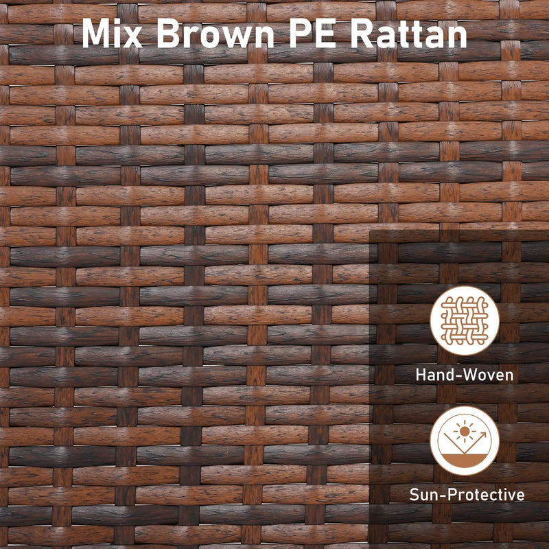 PE Rattan Wicker Ottomans Set of 2 with Removable Cushions-Beige by DirectDeals