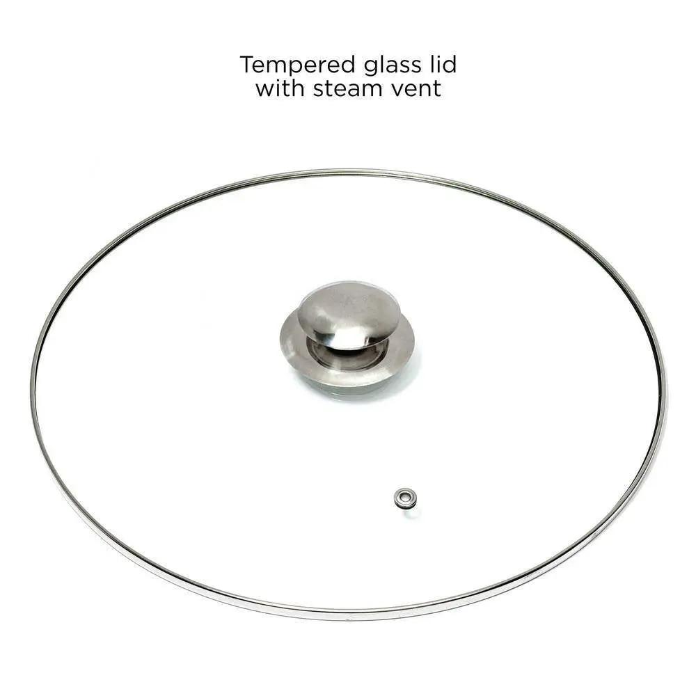 Round 5-Quart Stainless Steel Dutch Oven with Glass Lid by HomePacific
