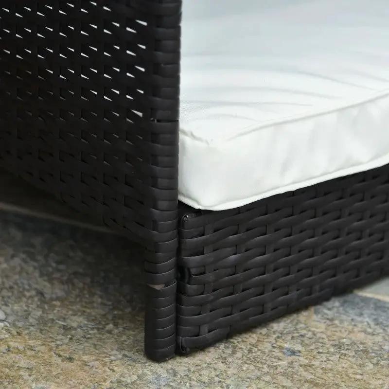 Espresso Wicker Weather Resistant Raised Dog Bed House with 2 in Thick Cushion by HomePacific