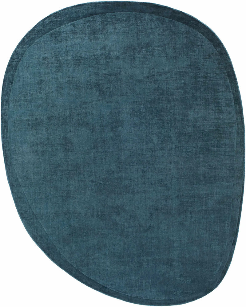 Anjang Modern Faux Silk Rug in Teal Blue by Boutique Rugs