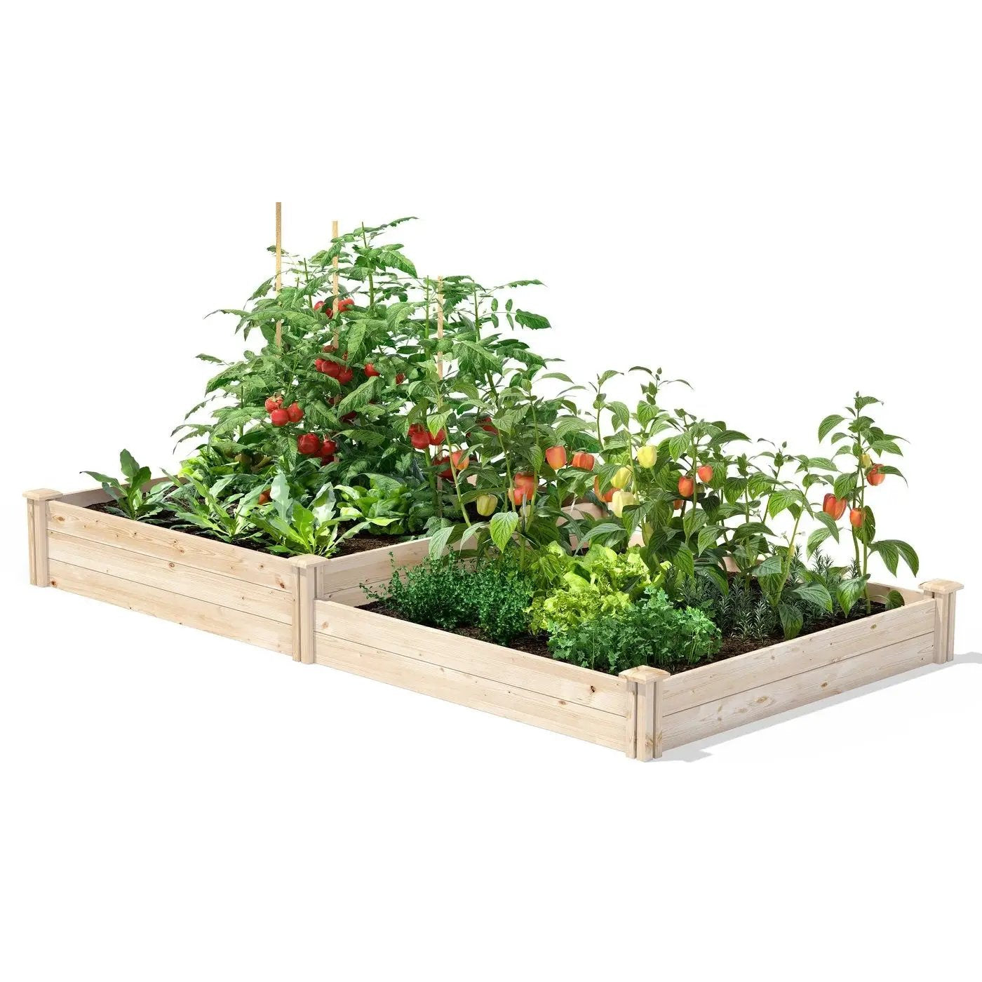 4 ft x 8 ft Pine Wood 2 Tier Raised Garden Bed - Made in USA by HomePacific