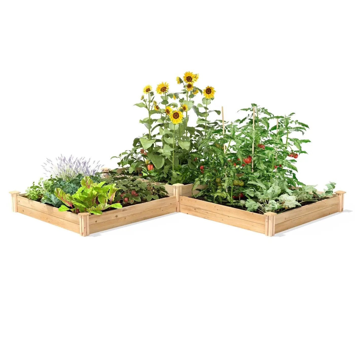 Farmhouse Pine Wood Raised Garden Bed 4 ft x 12 ft - Made in USA by HomePacific