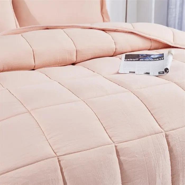 King Size Pink 3 Piece Microfiber Reversible Comforter Set by HomePacific