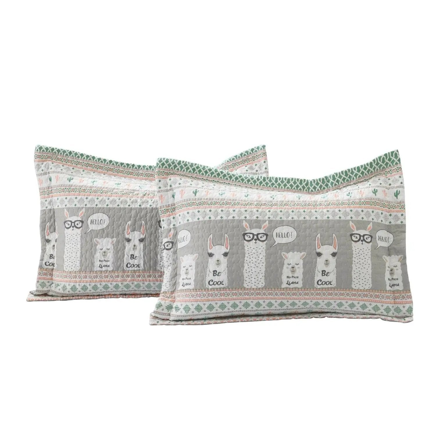 Pink Turquoise Grey White Llama Cactus Southwest 6 Piece Daybed Cover Set by HomePacific